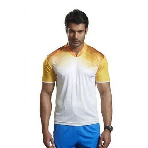 Dry Fit V Neck Yellow White Men Active Wear T Shirts At Rs 1170 Piece