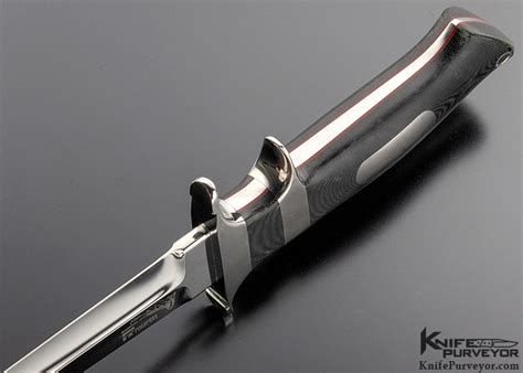 Bob Loveless Custom Knife Double Nude Logo Black Micarta Baby Bear With Double Escutcheons