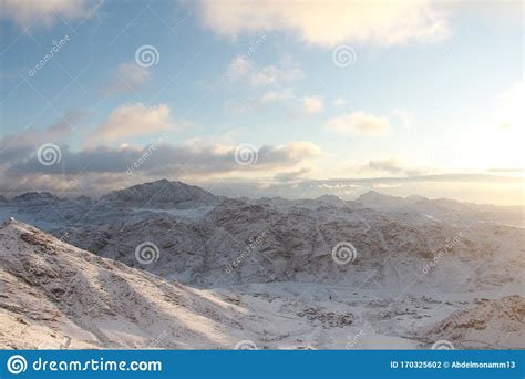 Snow St Catherine South Sinai Stock Photo Image Of Holiday Alps