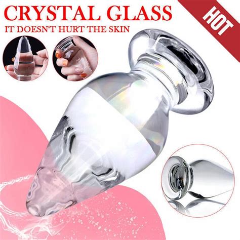 HUGE CRYSTAL ANAL BUTT PLUG VAGINA BALL PYREX GLASS DILDO MASTURBATOR TOYS NEW EUR