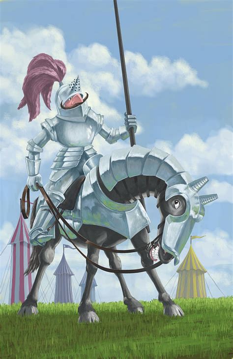 Knight In Shining Armour On Horesback Painting By Martin Davey