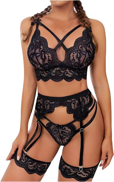 Women S Exotic Lingerie Sets 3Pcs Sexy Mesh Perspective Temptation