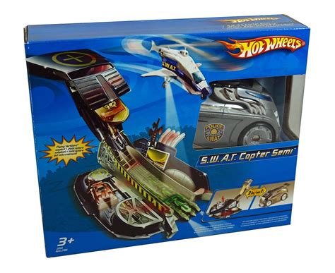 Hot Wheels S W A T Copter Semi Playset Walmart