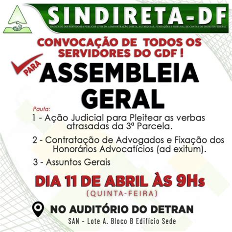 ASSEMBLEIA GERAL DOS SERVIDORES DO GDF Sindireta DF