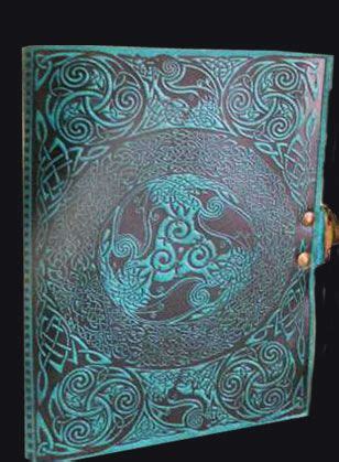 Celtic Ravens Leather Journal Celtic Art By Jen Delyth Triple