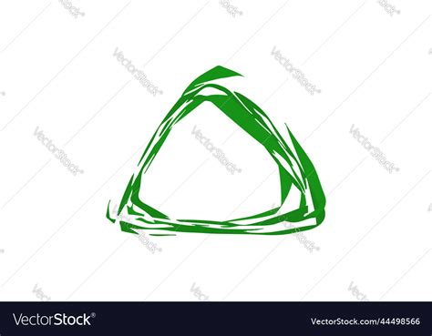 Triangle grunge green eco logo Royalty Free Vector Image