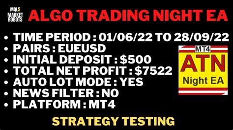 Algo Trading Night Ea Mt Forex Robot Strategy Testing Youtube