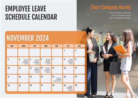 Employee Leave Calendar Template Reba Valera