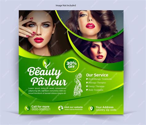 Premium Vector | Beauty parlor social media poster design template