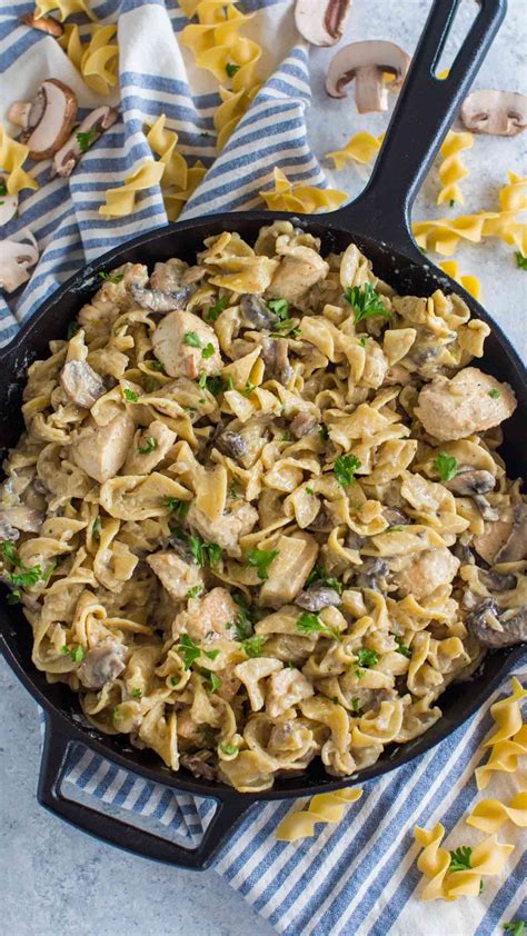 Chicken Stroganoff Is Creamy And Hearty Loaded With Thick Egg Noodles And Juicy Mushrooms This