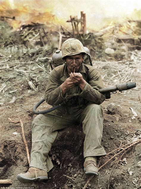 Dramatic Images Show The Horrors Of Iwo Jima In Color Daily Mail Online