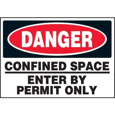 danger confined space labels seton