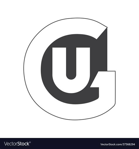 Initial Letter Ug Logo Or Gu Design Royalty Free Vector