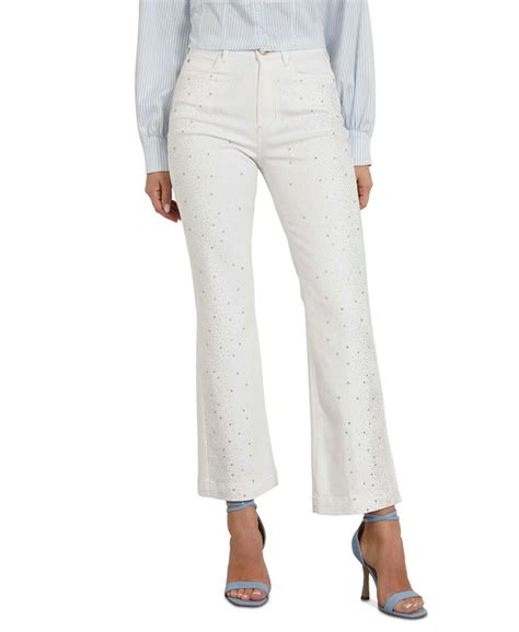 Guess Womens 1981 Embellished Kick Flare Jeans Macys