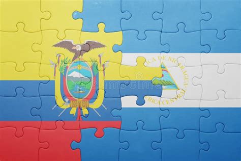 Nicaragua And Ecuador Two Flags Textile Cloth Fabric Texture Stock Image Image Of Paired