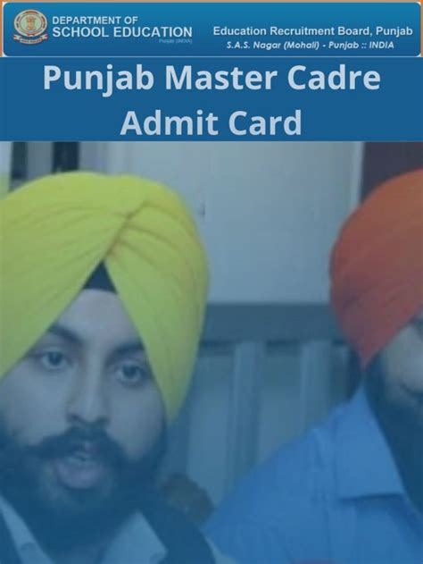 Punjab Master Cadre Admit Card 2022 Latest Job Hub