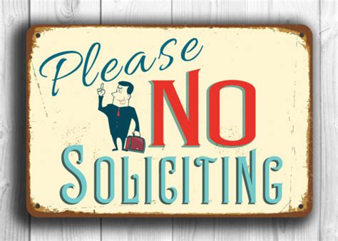 Vintage Style No Soliciting Sign | No Solicitation Sign | Humor