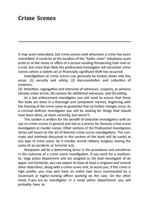 The Arrival at the Scene in Criminology - Crime Scenes It may seem