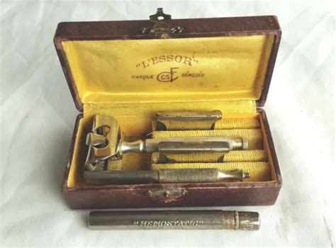 ANCIEN RASOIR MÉCANIQUE L ESSOR dans son coffret d origine no coupe