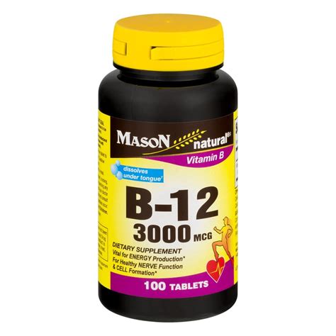 Mason Vitamins B12 Sublingual Tablets 300mcg 100 Ct