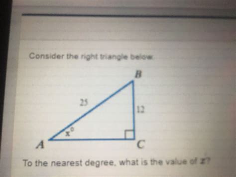 Answered Consider The Right Triangle Below B 25 Bartleby