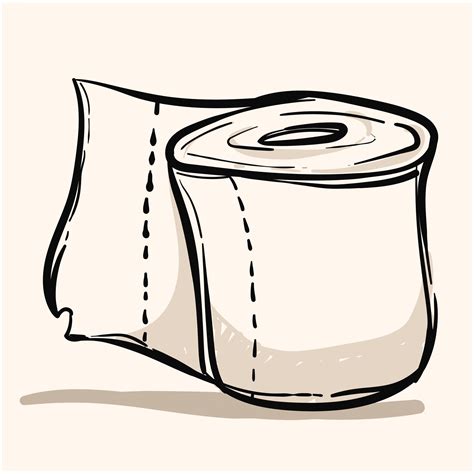 Roll of toilet paper contour drawing for coloring. 26535086 Vector Art ...