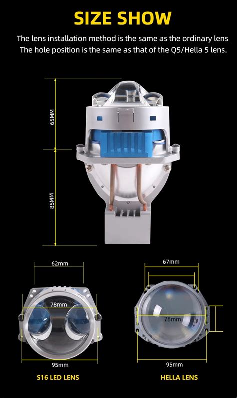 Sanvi S16 Bi LED Projector Headlights - Efficient Lighting