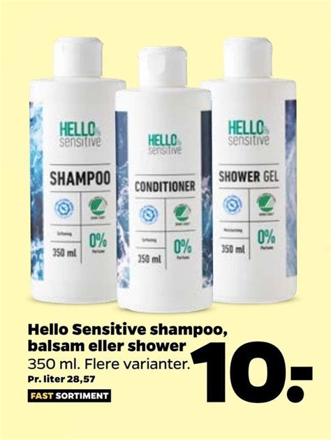 Hello Sensitive Shampoo Balsam Eller Shower Tilbud Hos Netto