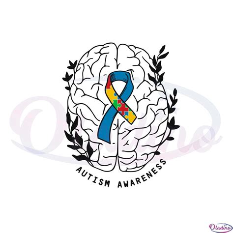 Autism Awareness Puzzle Ribbon Brain Svg Cutting Files