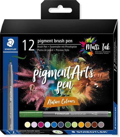 Staedtler Pigment Arts Brush Pen étui De 12 Pièces Nature Colours Bij