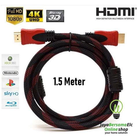 Jual Kabel HDMI Serat Jaring Cable KABLE HDMI To HDMI 1 5M 1080P V1 4