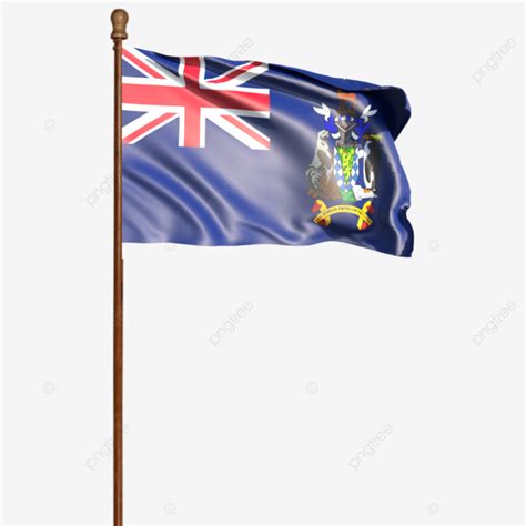 South Georgia Flag With Pole South Georgia Flag Waving South Georgia