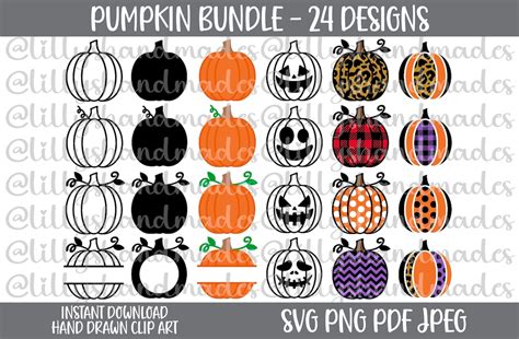 Pumpkin Svg Bundle Pumpkin Png Pumpkin Clipart Pumpkin Face Svg