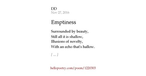 Emptiness by DD - Hello Poetry