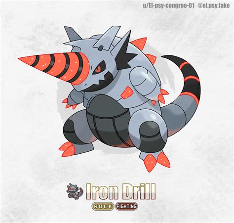 Iron Drill A Rock Fighting Type Future Paradox Form Of Rhydon Drawn By U El Psy Congroo 01