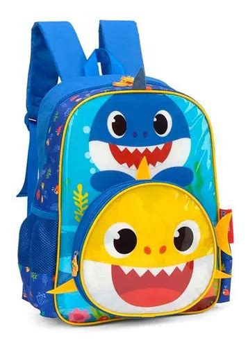 Mochila De Costas Baby Shark Azul Escuro Infantil Luxcel Mercadolibre