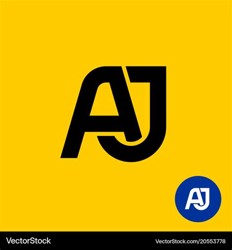 Aj Letters Symbol A And J Letters Ligature Vector Image