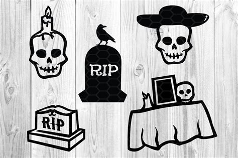 Halloween Graveyard Silhouette SVG By Mandala Creator | TheHungryJPEG