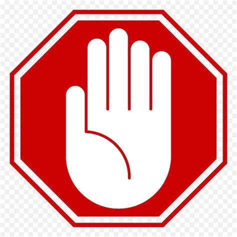 Premium Vector Stop Hand Sign No Entry Illustration On A Transparent