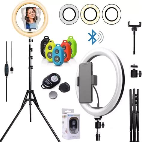 Iluminador Ring Light 26cm Luz Led Selfie Make Profissional Escorrega