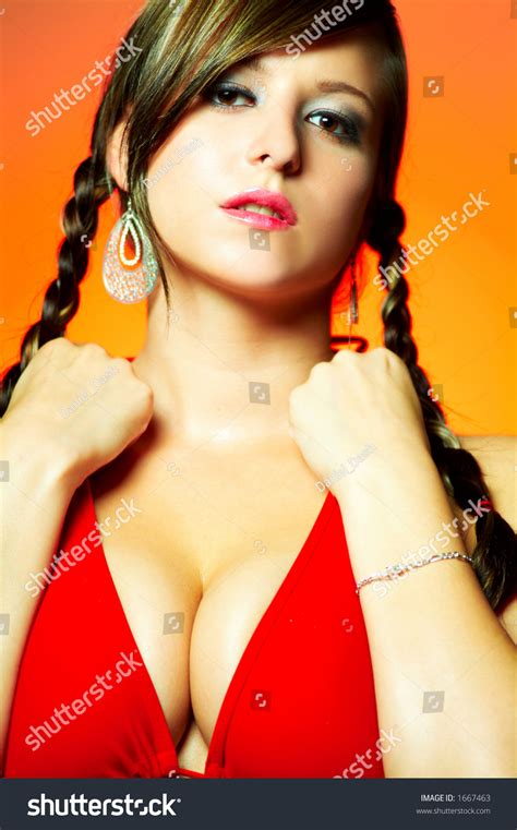 Sexy Hot Girl Wearing Red Bikini Stock Photo 1667463 Shutterstock