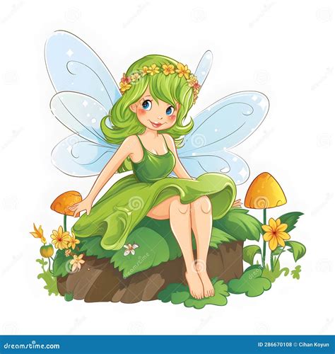 Playful Fantasy Sprite Illustration Stock Illustration - Illustration ...