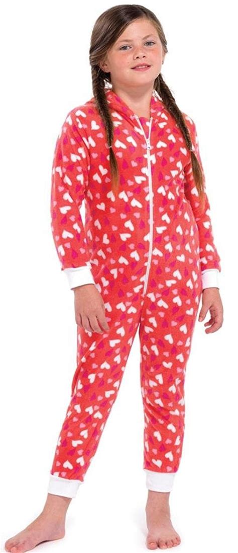 Girls Pink Heart Fleece Onesie - onesie onesie