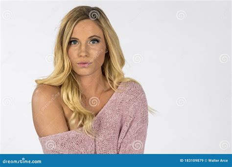 Beautiful Blonde Model Posing In A Studio Environment Stock Image Image Of Cute Attractive