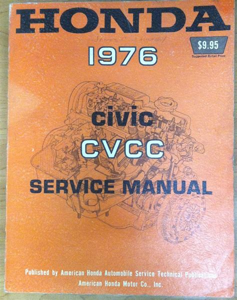 Honda 1976 Civic CVCC Service Manual American Honda Motor Co Amazon