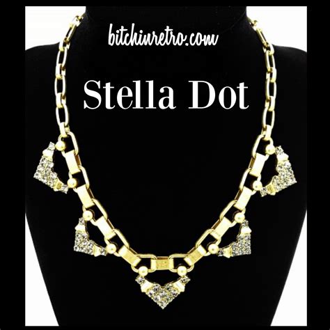 Stella Dot Necklace With Grey Rhinestone Accents Bitchin Retro