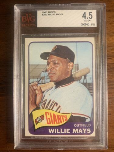 1965 Topps Willie Mays San Francisco Giants 250 Baseball Card BVG 4 5