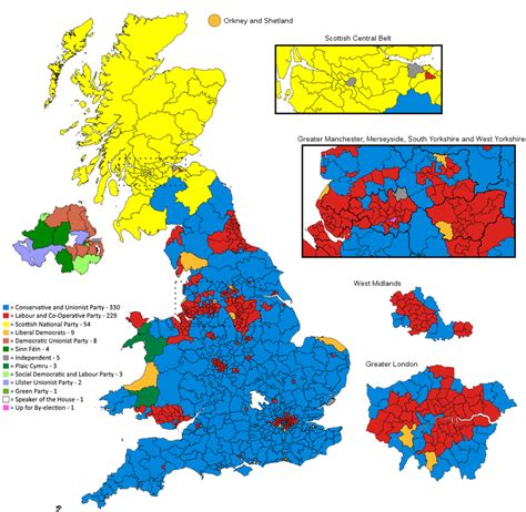 Map of the Political Parties of current UK MPs. 25/3/17 : LabourUK