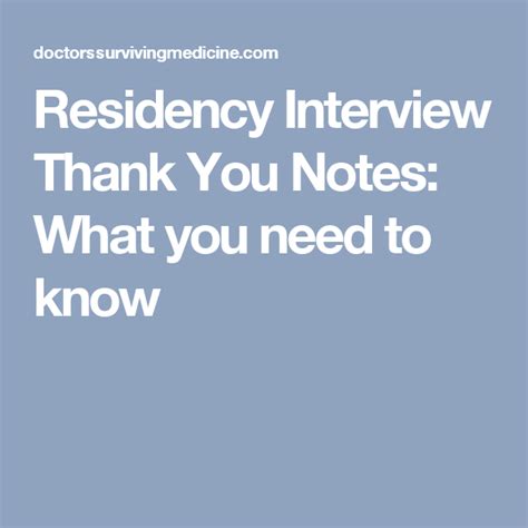 Residency Interview Thank You Notes What You Need To Know Rv Water