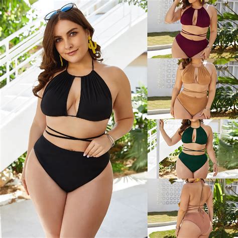 Vrouwen Solide Push Up Badpak Zomer Sexy Plus Size Bikini Set